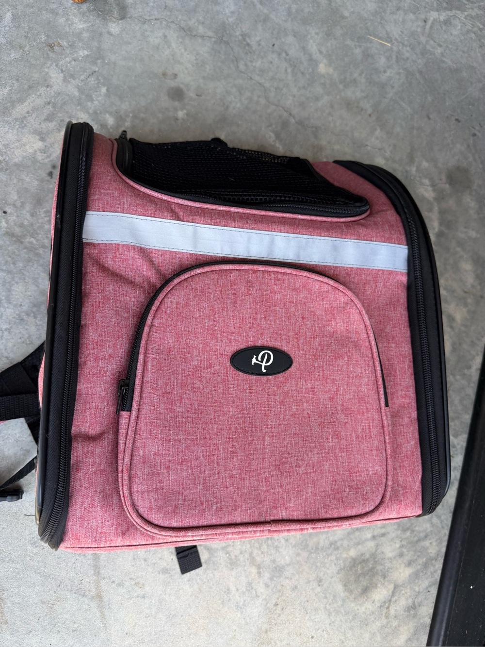Pink Pet Carrier Backpack with Front Pocket adjustable straps